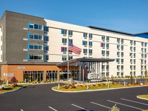 Aloft framingham hotel which was built in 1969 converted into an upscale hotel with mixed-use development and Sustainable Design Services (Groundwater recharge, LED site lighting and energy improvements) with a project value of $13 million.