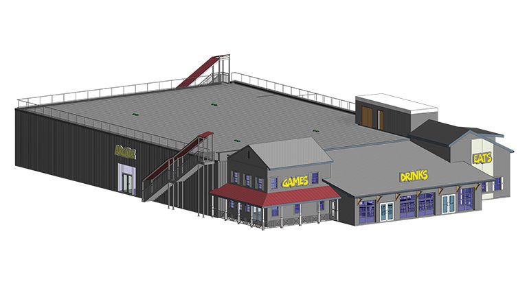 Architectural Design for Public Recreation Arcade Building