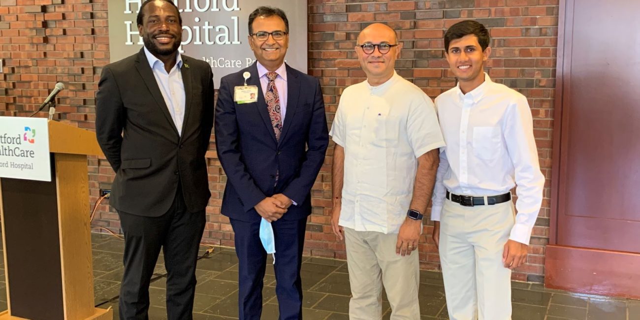 Chirag Thakar with his team distributed PPE supplies to Jamaican Health System through collaboration with Hartford Healthcare
