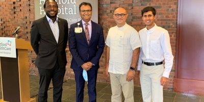 Chirag Thakar with his team distributed PPE supplies to Jamaican Health System through collaboration with Hartford Healthcare