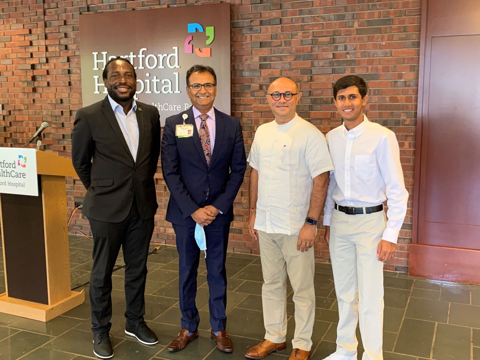 Chirag Thakar with his team distributed PPE supplies to Jamaican Health System through collaboration with Hartford Healthcare