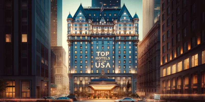 A stunning image featuring the exterior of The Plaza Hotel in New York, with its historic architecture and luxurious design.